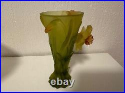 Daum France, vase en pâte de verre Jonquilles