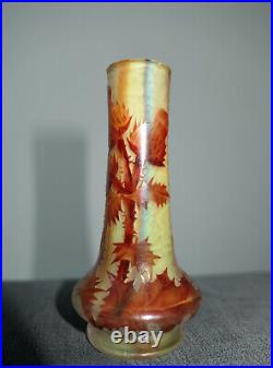 Daum Nancy Superbe Vase Soliflore Intercalaire Chardon Pte De Verre Art Nouveau