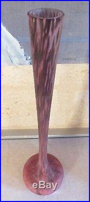 Daum Nancy grand soliflore vase signé croix de Lorraine hauteur 75 cm