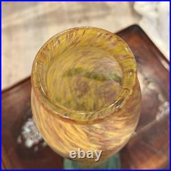 Daum Nancy important vase à décor de feuilles de chanvre, Art Nouveau