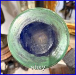 Daum Nancy important vase à décor de feuilles de chanvre, Art Nouveau