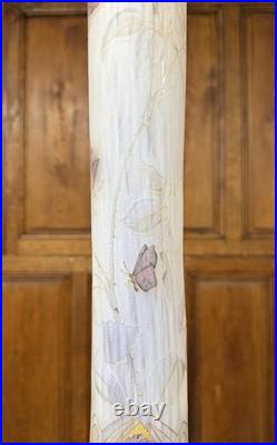 Daum Nancy rare vase Aux roses, papillons, libellules Et Cabochons Art Nouveau