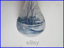 Daum Nancy rare vase miniature en pate de verre décor de voiliers et paysages