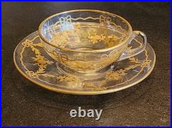 Daum Une Tasse Et Sa Sous Tasses Doré 1900 NANCY DAUM ART NOUVEAU