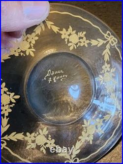 Daum Une Tasse Et Sa Sous Tasses Doré 1900 NANCY DAUM ART NOUVEAU