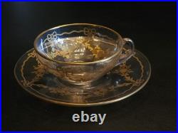 Daum Une Tasse Et Sa Sous Tasses Doré 1900 NANCY DAUM ART NOUVEAU