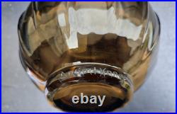 Daum nancy france vase en verre fume tres epais periode art deco 1930