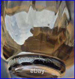 Daum nancy france vase en verre fume tres epais periode art deco 1930