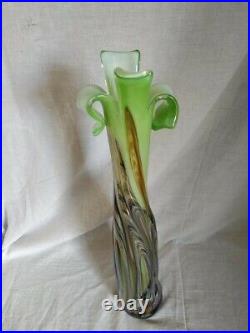 Didier Saba Grand Vase Soliflore Verre Souffle Verre Contemporain