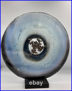 Disque pâte de verre bronze contemporain artiste sculpteur Charles André Acquier Disque pâte de verre bronze contemporain artiste sculpteur Charles André Acquier