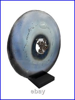 Disque pâte de verre bronze contemporain artiste sculpteur Charles André Acquier Disque pâte de verre bronze contemporain artiste sculpteur Charles André Acquier
