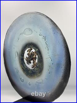 Disque pâte de verre bronze contemporain artiste sculpteur Charles André Acquier Disque pâte de verre bronze contemporain artiste sculpteur Charles André Acquier