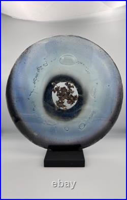 Disque pâte de verre bronze contemporain artiste sculpteur Charles André Acquier Disque pâte de verre bronze contemporain artiste sculpteur Charles André Acquier