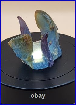 Duo De Carpes Daum France Pate De Verre Superbe Melange De Couleur Tres Rare