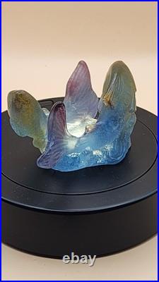Duo De Carpes Daum France Pate De Verre Superbe Melange De Couleur Tres Rare