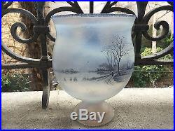 EXCEPTIONNEL GRAND VASE DAUM PATE DE VERRE ART NOUVEAU ART DECO