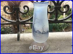 EXCEPTIONNEL GRAND VASE DAUM PATE DE VERRE ART NOUVEAU ART DECO