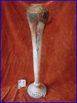 Exceptionnel Vase Daum 61 CM Pte De Verre Et Paillons D'or Art Nouveau