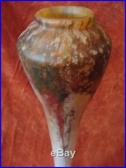 Exceptionnel Vase Daum 61 CM Pte De Verre Et Paillons D'or Art Nouveau