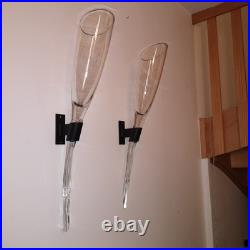 EXCEPTIONNELLE Paire de Bouquetières Murales Maison HYSTERIA 1980 murano