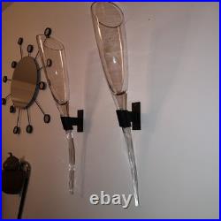 EXCEPTIONNELLE Paire de Bouquetières Murales Maison HYSTERIA 1980 murano