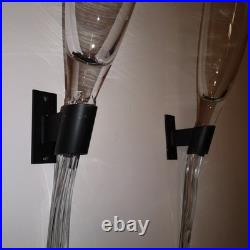 EXCEPTIONNELLE Paire de Bouquetières Murales Maison HYSTERIA 1980 murano