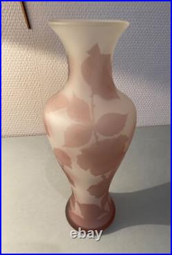 Élégant Vase En Pte De Verre Décor À La Rose Monogramme À Identifier Dlg Gallé