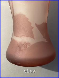 Élégant Vase En Pte De Verre Décor À La Rose Monogramme À Identifier Dlg Gallé