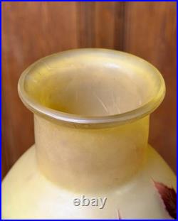 Émile Gallé Important vase piriforme à décor d'abutilons, Art Nouveau