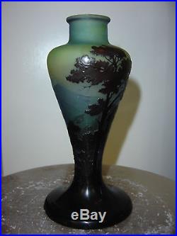 Emile Gallé authentique vase balustre art nouveau