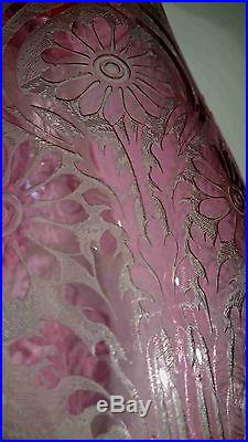 Enorme & Rare Superbe Vase en Cristal de Baccarat & Décor dégagé à l'acide 41 cm
