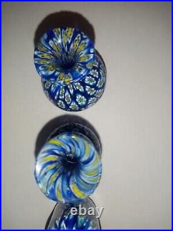 Ensemble de trois vase miniatures MURANO millefiori