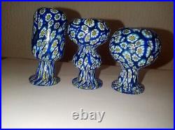 Ensemble de trois vase miniatures MURANO millefiori