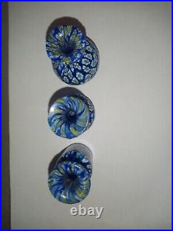 Ensemble de trois vase miniatures MURANO millefiori