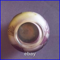 Ets GALLE, très joli vase en verre multicouche à décor de fuchsias