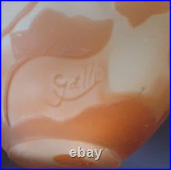 Ets GALLE, très joli vase en verre multicouche à décor floral