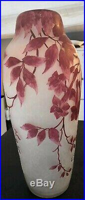 Exceptionnel Vase Legras Fleurs Série Ruby 50 Cm