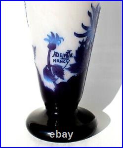 Exceptionnel grand vase Delatte décor dahlias éra Daum Gallé Muller