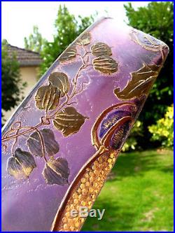 Exceptionnel vase jardinière Montjoye chardons, parfait, era daum galle legra
