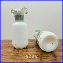 Exceptionnelle paire de vases en opaline, Art Nouveau, attribuée à Legras