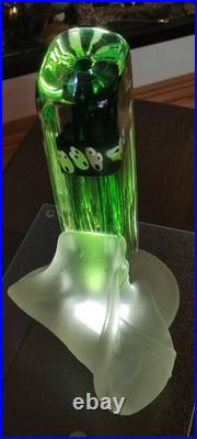 Fernando AGOSTINHO Vase soliflore sculpture en verre soufflé signée 33cm
