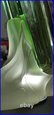 Fernando AGOSTINHO Vase soliflore sculpture en verre soufflé signée 33cm