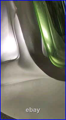 Fernando AGOSTINHO Vase soliflore sculpture en verre soufflé signée 33cm