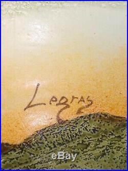 François Théodore Legras Vase signé à décor d'un paysage Lacustre