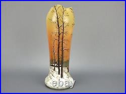 François Théodore Legras vase émaillé paysage hiver neige forêt modèle Belgrade