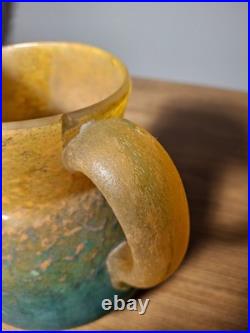 G De Feurre Pichet En PATE DE VERRE ORANGE ET VERT. No Lalique, No Daum