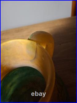 G De Feurre Pichet En PATE DE VERRE ORANGE ET VERT. No Lalique, No Daum