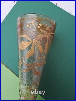 G Legras, grand vase cornet hollandais, guilloché, excellent état
