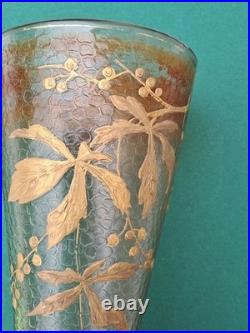 G Legras, grand vase cornet hollandais, guilloché, excellent état