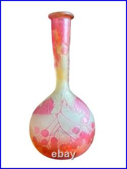 GALLÈ VASE SOLIFLORE SIGNÉ époque 1900 Art nouveau- haut 16 cm